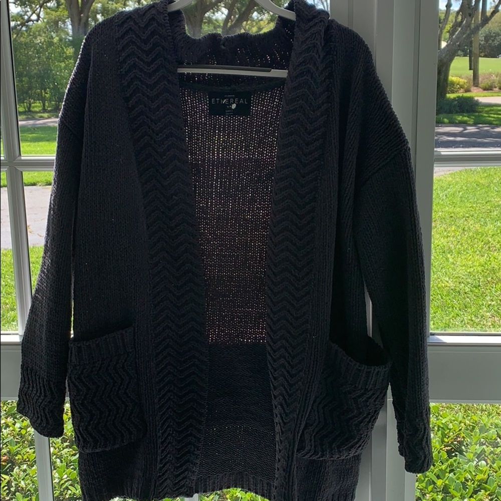 Chunky knit black cardigan